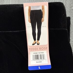 Teddi Rose Women's Velvet Velour Black Legging Large NWT